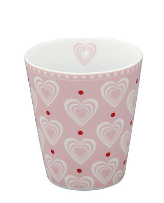Becher Mug "3D hearts pink" Herzen rosa Krasilnikoff