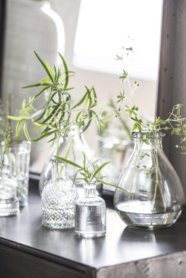 Apothekerglas Fläschchen Vase für Blumen oder Kerze klar Ib Laursen