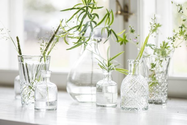 Apothekerglas Harlekin Muster für Blumen oder Kerze Ib Laursen