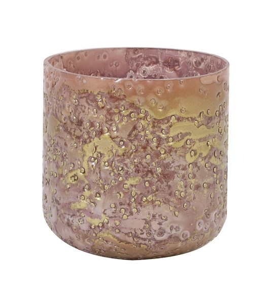 Teelicht Ø 10 x 11cm glas rosa