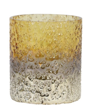 Teelicht Ø 8 x 9 cm glas gold / silber