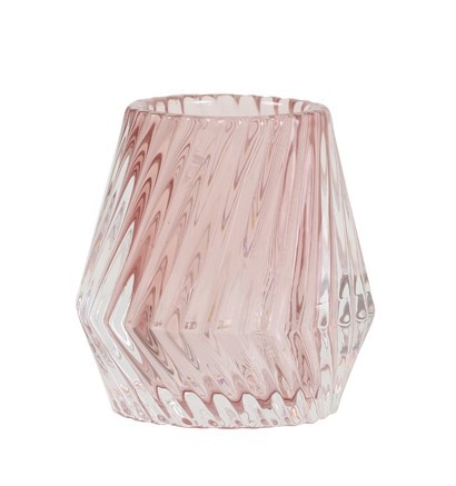 Teelicht Ø 8,5 x 8,5 cm glas rosa