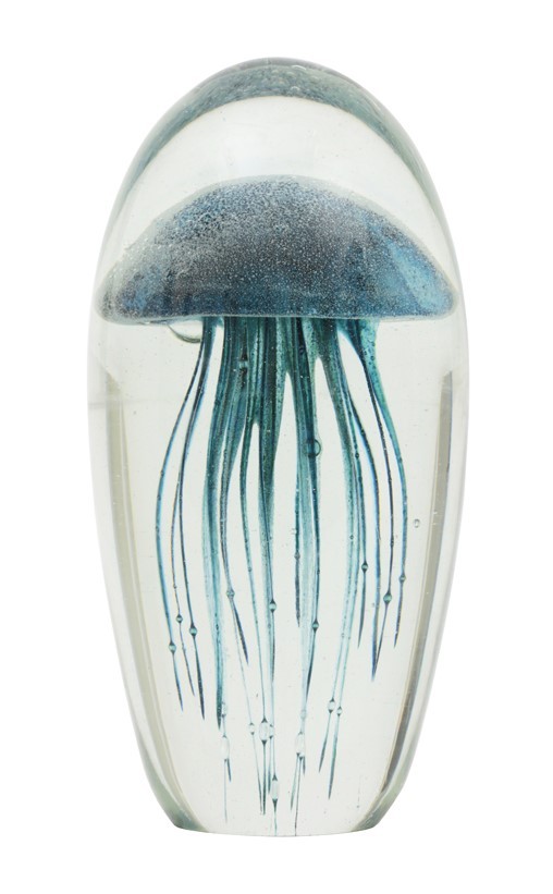 Glaskunst Meduse Ø 10 x 21,0 cm glas blau-grün