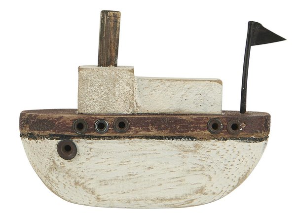Dampfschiff Holz Dekofigur Shabby Antiklook handgefertigt